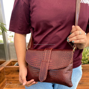 Sac à main à bandoulière en cuir véritable personnalisé de grande capacité pour femmes Sac à bandoulière en cuir de vachette pleine fleur imprimé crocodile pour femmes - Product Image 3