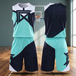 Maillots de basket-ball réversibles personnalisés, design 2022, 100% polyester, sans manches, col en V, unisexe - Product Image 2