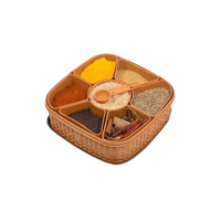 Pot de rangement vintage français en métal crème avec bouton doré, boîte cylindrique de cuisine style shabby chic, petite boîte en fer blanc