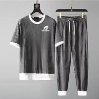 Survêtements décontractés pour hommes, imprimés, écologiques, en coton et polyester extensible, respirants et à séchage rapide, pour l'été