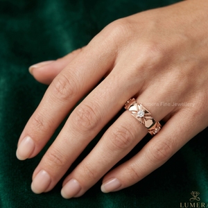 Bague de fiançailles pour femme en diamant de laboratoire taille brillant, de créateur de luxe, plaqué or rose 9KT 10KT 14KT 18KT, pierres certifiées IGI - Product Image 5