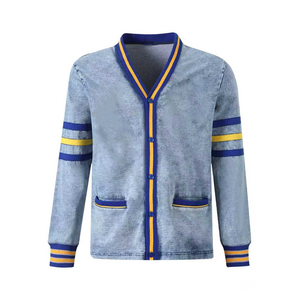 Cárdigan de Forro Polar SGRho Unisex, Estilo Vintage, Logotipo Griego Bordado en Chenilla, Ropa de Punto Informal para Hermandades y Fraternidades - Product Image 1