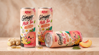 Rita Ginger Melkthee Perzik 325ml Geblikte Instant Melkthee Drank Verfrissende Zoete Fruitdrank Groothandel OEM ODM Private Label