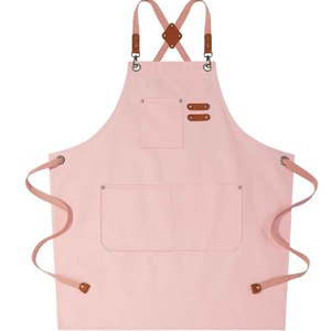 ผ้ากันเปื้อนครัวแบบผ้าแคนวาส สกรีนโลโก้ได้ กันน้ำ ผ้าฝ้าย ผ้ากันเปื้อนเชฟ ปรับขนาดได้ ผ้ากันเปื้อนทำอาหาร มีกระเป๋าหลายช่อง - Product Image 1
