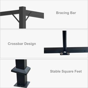 Tenda Parasole Retrattile Grigia 10x7 FT per Esterni, Gazebo da Giardino, Pergola con Tettoia 100% Impermeabile - Product Image 4