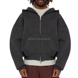 Customizable Men's Oversized <b>Zip</b>-<b>up</b> <b>Hoodie</b> Heavyweight Cotton Acid Wash DTG Screen Print Embroidered Logo Street Wear <b>Hoodie</b> - Product Image 6