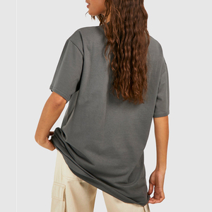 Camiseta de Cuello Redondo Holgada Gris para Mujer de la Mejor Calidad con Estampado del Logotipo de Nueva York en Rosa, Manga Corta, Informal, 100% Algodón - Product Image 2