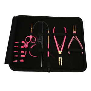 Wholesale Hair Extension <b>tools</b> Set featuring Micro Ring Removal Pliers 2 Hole Bead Crimper Wire Loop Threader Sectioning Clips - Product Image 1