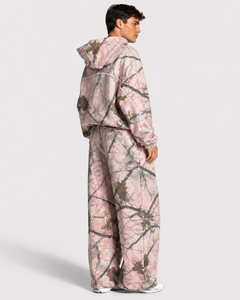 Camouflage Mens Custom Contrastline <b>Oversized</b> Tracksuit Set Premium Cotton Fleece Contrast Piping Hoodie And Wide Leg <b>Sweatpants</b> - Product Image 2
