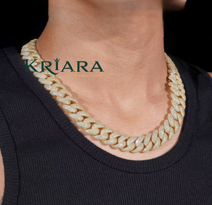 Men's Gold Plated S925 Moissanite <b>Statement</b> <b>Necklace</b> Round Brilliant Cut Link Chain Hiphop Jewelry Everyday Wear - Product Image 3