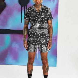 Diseño sublimado logotipo personalizado doble conjunto para los hombres moda única última tendencia conjunto de dos piezas Unisex Slim Fit - Product Image 2