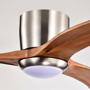 Ventilatore da soffitto silenzioso da 52 pollici a incasso con 3 pale in legno massello, telecomando, 6 velocità, motore DC reversibile, certificazione CE - Product Image 2