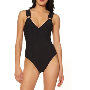 Nouvelles tenues de bain, 10 pièces MOQ, couleur unie personnalisée, maillot de bain une pièce sexy avec logo personnalisé pour femmes, anti-UV, SpandexPolyester - Product Image 3