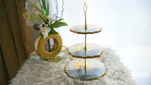 Luxury Eco-Friendly Resin Cake Stand for Cake Display Dessert Serving Stylish Handmade Wedding/<b>Birthday</b> Event <b>Decor</b> Dishwasher - Product Image 6