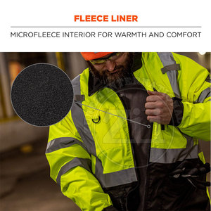 เสื้อแจ็คเก็ตซอฟต์เชลล์สะท้อนแสงแบบ Hi-Vis สำหรับงานอุตสาหกรรม ป้องกันน้ำได้ มาตรฐาน ANSI Class 1  ออกแบบใหม่  โลโก้สั่งทำได้ สีพื้น - Product Image 6