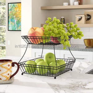 Cesta de frutas de hierro artística redonda hecha a mano por artesanos expertos pieza decorativa duradera y elegante almacenamiento funcional perfecto - Product Image 6