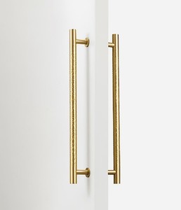 Poignée de porte élégante en laiton, design martelé, finition non laquée, quincaillerie pour salle de bain, chambre, commode, armoire, bureau à domicile - Product Image 3