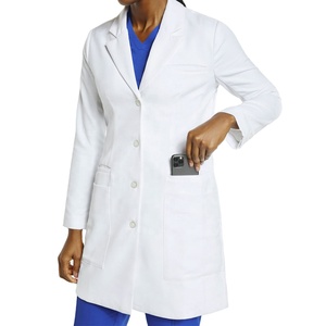 Unisex White <b>Scrub</b> <b>Tops</b> Cotton Polyester Woven Hospital Uniforms for Medical Professionals White Lab Coat Spandex Woolen Fabric - Product Image 6