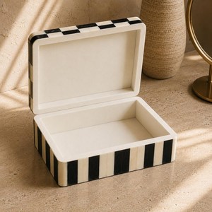 Artisan Made Bone Inlay Jewelry Storage Box Premium Decorative Organizer for <b>Dressing</b> <b>Table</b> Easter Anniversary Gift Art Decor - Product Image 2