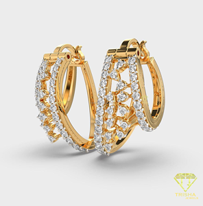 Sparkling Moissanite Diamond Dangle Earrings Rose Gold Anniversary Gift Jewelry - Product Image 3