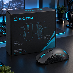 Custom Graphite Cyan Corrugated Mailer <b>Box</b> for Gaming Mouse with Fitted Protective Cradle - Product Image 5