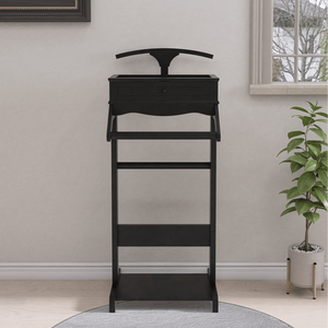 Soporte moderno de madera resistente para valet, estante de ropa resistente con percha para entrada, dormitorio, hombres, mujeres, estantes de almacenamiento de ropa - Product Image 6