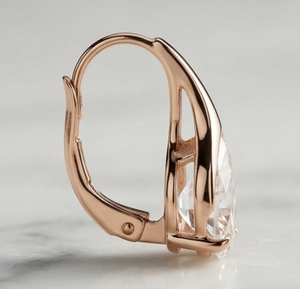 Pendientes de Aro con Diamantes Cultivados en Laboratorio RAAMAA, Facetados y en Forma de Pera, Oro Rosa de 10k, 14k, 18k, Claridad VVS/VS - Product Image 2