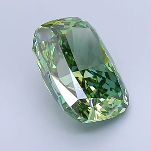 Premium Quality Lab Grown Diamonds 3.00 Carat Fancy Vivid Green Color <b>Cushion</b> Cut IGI Certificate VS1 Clarity CVD <b>Big</b> Diamonds - Product Image 3