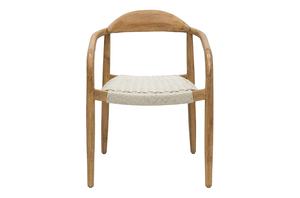 Modern <b>Arm</b> Dining <b>Chair</b> Solid Teak <b>Wood</b> High Quality with Synthetic Rattan High Quality for Indoor & Outdoor & Park Use - Product Image 6