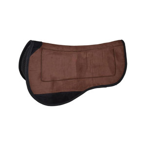 Tapis de selle en daim marron avec garniture et panneaux latéraux en mesh - Product Image 1