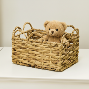 Handmade Water Hyacinth Basket Natural Eco-Friendly Woven <b>Storage</b> Organizer Laundry Basket <b>for</b> <b>Clothes</b> Toys Durable Basket - Product Image 5