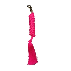 Corde de laisse pour cheval en coton coloré, tressée à la main, confortable, avec mousqueton en métal nickelé ou laitoné. - Product Image 1