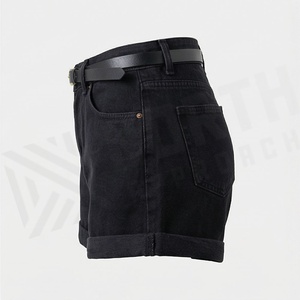 Custom Embroidered <b>Patches</b> Logo Raw Hem Cut Edge Denim <b>Shorts</b> Distressed Streetwear <b>Mens</b> Womens Fashion Clothes _1 - Product Image 3