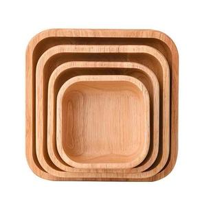 Juego de 4 bandejas de servir de madera de acacia, bandeja de desayuno, bandeja para otomanas, bandeja para té y café, bandeja para presentar comida, para el hogar y restaurantes - Product Image 2