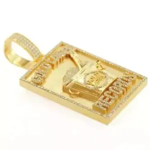 จี้เพชรโมอิสซาไนต์ทรงกลม 2.50 กะรัต แบบกำหนดตัวอักษรได้ ตัวเรือนเงินแท้ชุบทอง สไตล์วินเทจ สำหรับทุกเพศ - Product Image 6