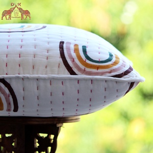 Handmade Boho Cotton Kantha Quilted <b>Cushion</b> <b>Cover</b> Rainbow Pillowcase Decorative Home Textile for Hotel Use - Product Image 2