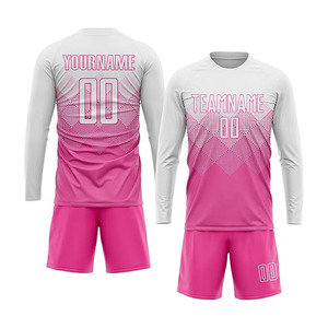 Soccer uniform jersey long sleeve Personalized team players shirts and shorts printed Number Logo - Product Image 5