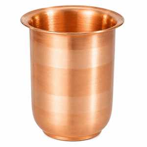 Gobelet à eau en verre courbé en cuivre, finition lisse, avec poignée, écologique, portable, grande capacité, tasse à boire en métal pur, ayurvédique - Product Image 5