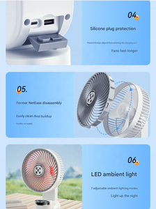 Nuevo Ventilador de Clip sin Aspas de Plástico, Recargable, de Ultra Larga Duración, Alto Flujo de Aire, Portátil, USB, para Mesa, 8 Velocidades - Product Image 4