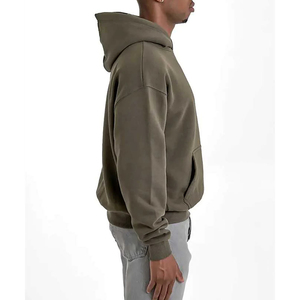 Sweat à capuche oversize pour homme en molleton de coton doux de qualité supérieure, coupe décontractée, manches longues, poche kangourou, style urbain moderne - Product Image 2