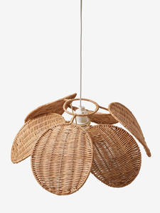 Romantic Vintage Petal Wicker Pendant Light Cover Warm Beige <b>Rattan</b> Lampshade Contemporary Bedroom <b>Lantern</b> - Product Image 4