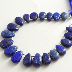 Cuentas de lágrima azul de lapislázuli, hebra de piedra suelta suave, fabricación de joyas de piedras preciosas hechas a mano, 8 pulgadas, 12X9To9X6MM, terceros - Product Image 1