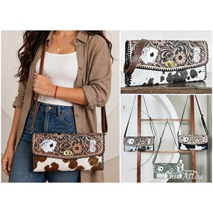 Vente en gros Nouveau sac à main de haute qualité en cuir de vachette usiné à la main Sac à main Western Crossbody Wristlet Sac pour les femmes - Product Image 1