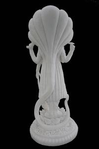 Nirmala Handicrafts - Estatua de Vishnu de Resina Pulida Hecha a Mano, Escultura de Dios Hindú Indio, Arte Religioso de Mesa de Rajasthan - Product Image 4