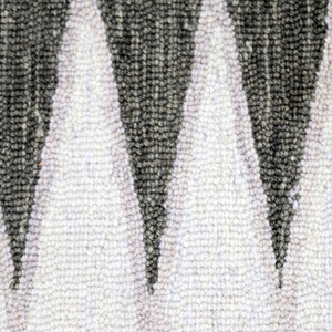 Tapis en laine tufté à la main Coastal Mirage Bleu Olive Moutarde, motif géométrique diamanté dégradé moderne, antidérapant, écologique, à poils épais - Product Image 4