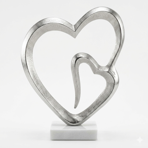 ประติมากรรมเกลียวเงินนามธรรมสมัยใหม่ รูปปั้นคลื่นอะลูมิเนียมร่วมสมัย งานศิลปะโลหะตกแต่ง ของประดับตกแต่งโต๊ะบ้านและสำนักงาน - Product Image 5