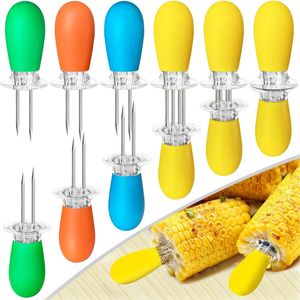 6 Paia (12 Pezzi) di Accessori BBQ in Acciaio Inossidabile: Supporti Doppio per Pannocchie di Mais, Spiedini per Mais, Supporti per Pannocchie di Mais - Product Image 1