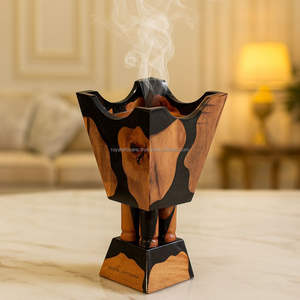 Quemador de madera epoxi hecho a mano Bakhoor Perfume llama Medkhan incienso evaporador Ramadán regalo y difusor de aromaterapia - Product Image 4