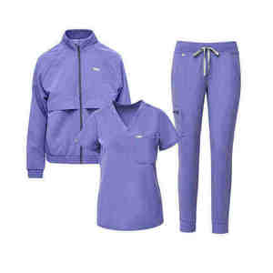 Conjunto de Uniformes Médicos Premium para Mujer, 3 Piezas, Uniforme de Enfermería para Hospital, Top con Cuello en V, Pantalones y Chaqueta, Ropa de Trabajo para Clínica de Salud - Product Image 3