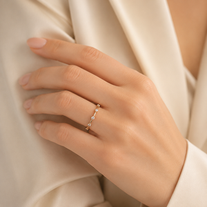Anillo de Boda Apilable de Eternidad Completa con Burbuja Flotante de Diamante Cultivado en Laboratorio de 0.25CT, Oro de 14K y Plata S925, Joyería Fina de Moda para Fiesta, Regalo - Product Image 6